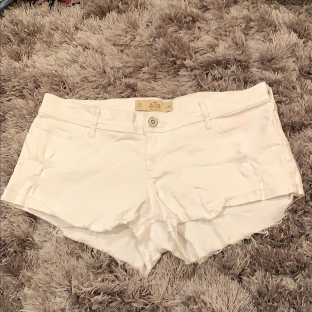 Hollister white jean shorts low rise